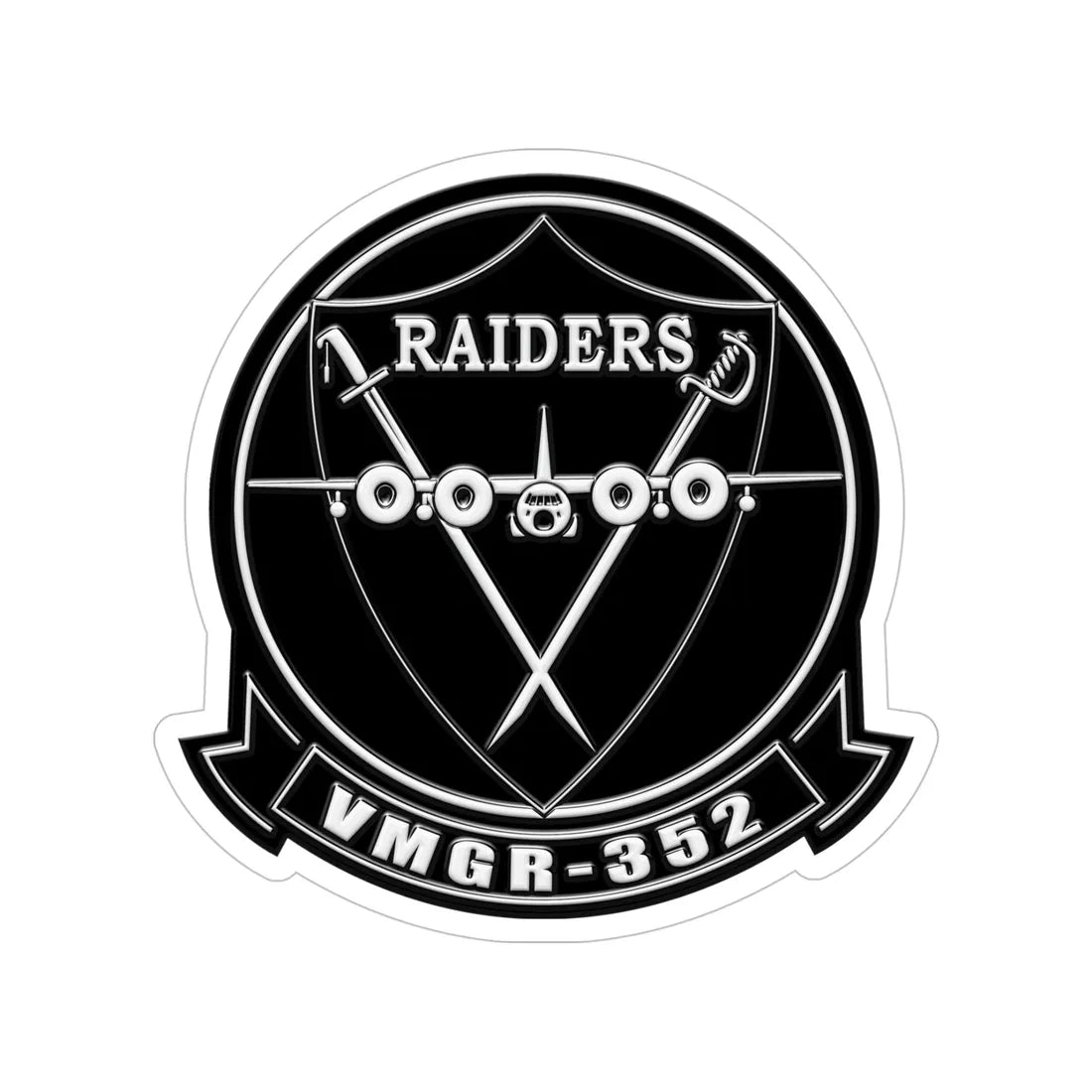 VMGR 352 Raiders (USMC) Transparent STICKER Die-Cut Vinyl Decal 5 Inch - The Sticker Space