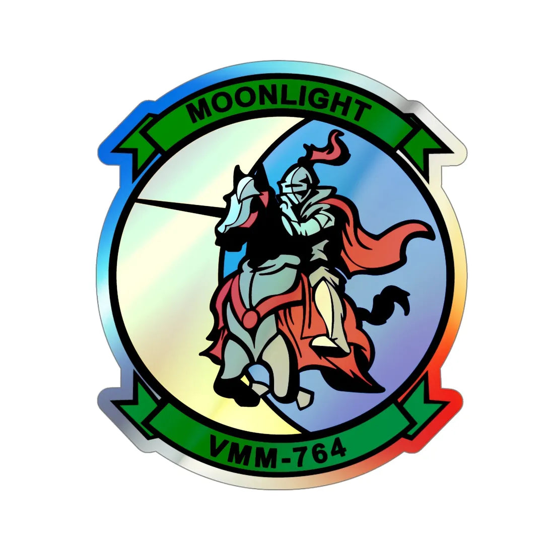 VMM 764 Moonlight (USMC) Holographic STICKER Die-Cut Vinyl Decal 5 Inch Holographic - The Sticker Space