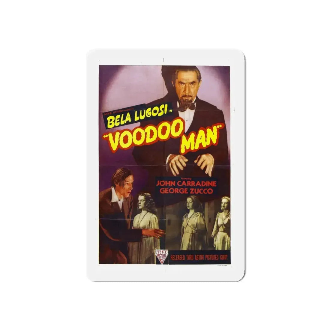 VOODOO MAN 1944 Movie Poster - Refrigerator Magnet 5 Inch Die-Cut - The Sticker Space