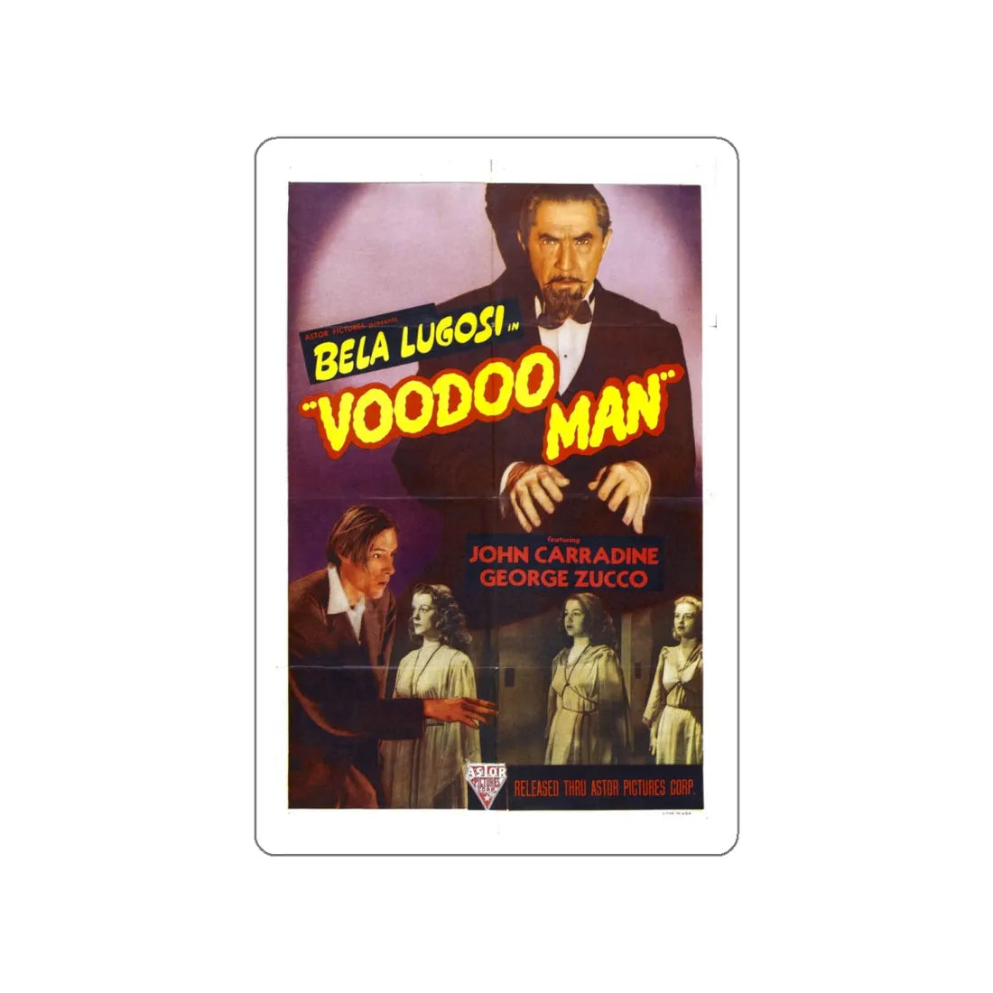 VOODOO MAN 1944 Movie Poster STICKER Vinyl Die-Cut Decal 5 Inch - The Sticker Space