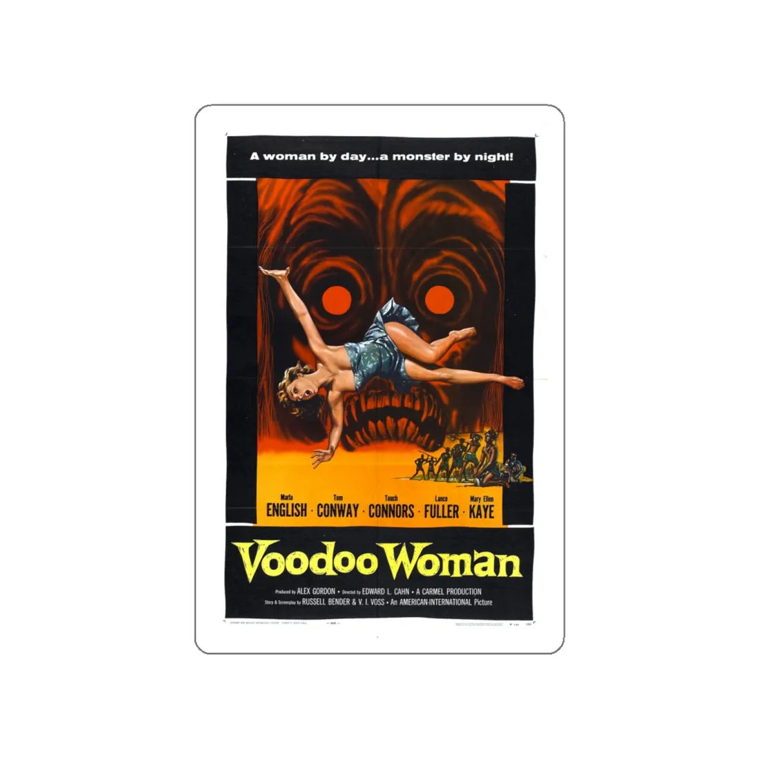 VOODOO WOMAN 1957 Movie Poster STICKER Vinyl Die-Cut Decal 5 Inch - The Sticker Space