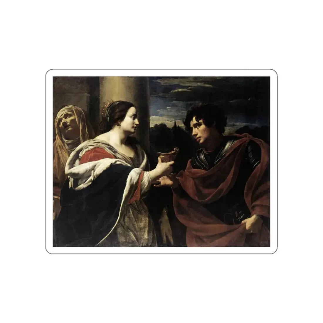 VOUET, Simon - Sophonisba Receiving the Poisoned Chalice (Artwork) STICKER Vinyl Die-Cut Decal White Die-Cut 6 Inch - The Sticker Space