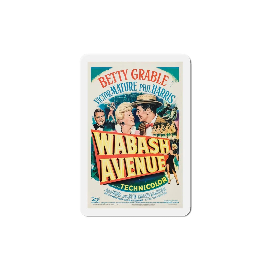 Wabash Avenue 1950 Movie Poster Refrigerator Magnet 6 Inch - The Sticker Space