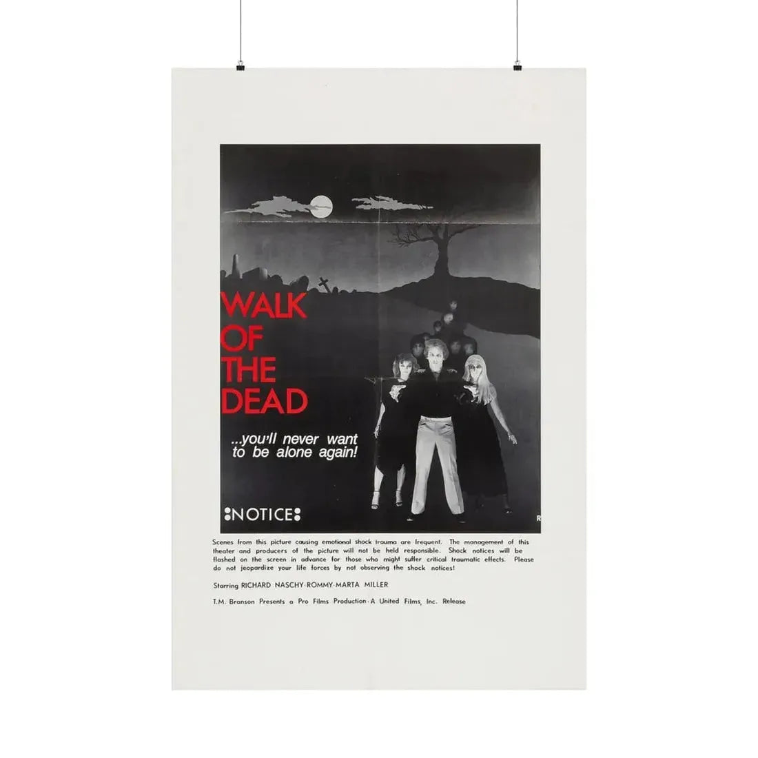 WALK OF THE DEAD (VENGEANCE OF THE ZOMBIES) (2) 1973 - Paper Movie Poster 36" x 54" Matte - The Sticker Space