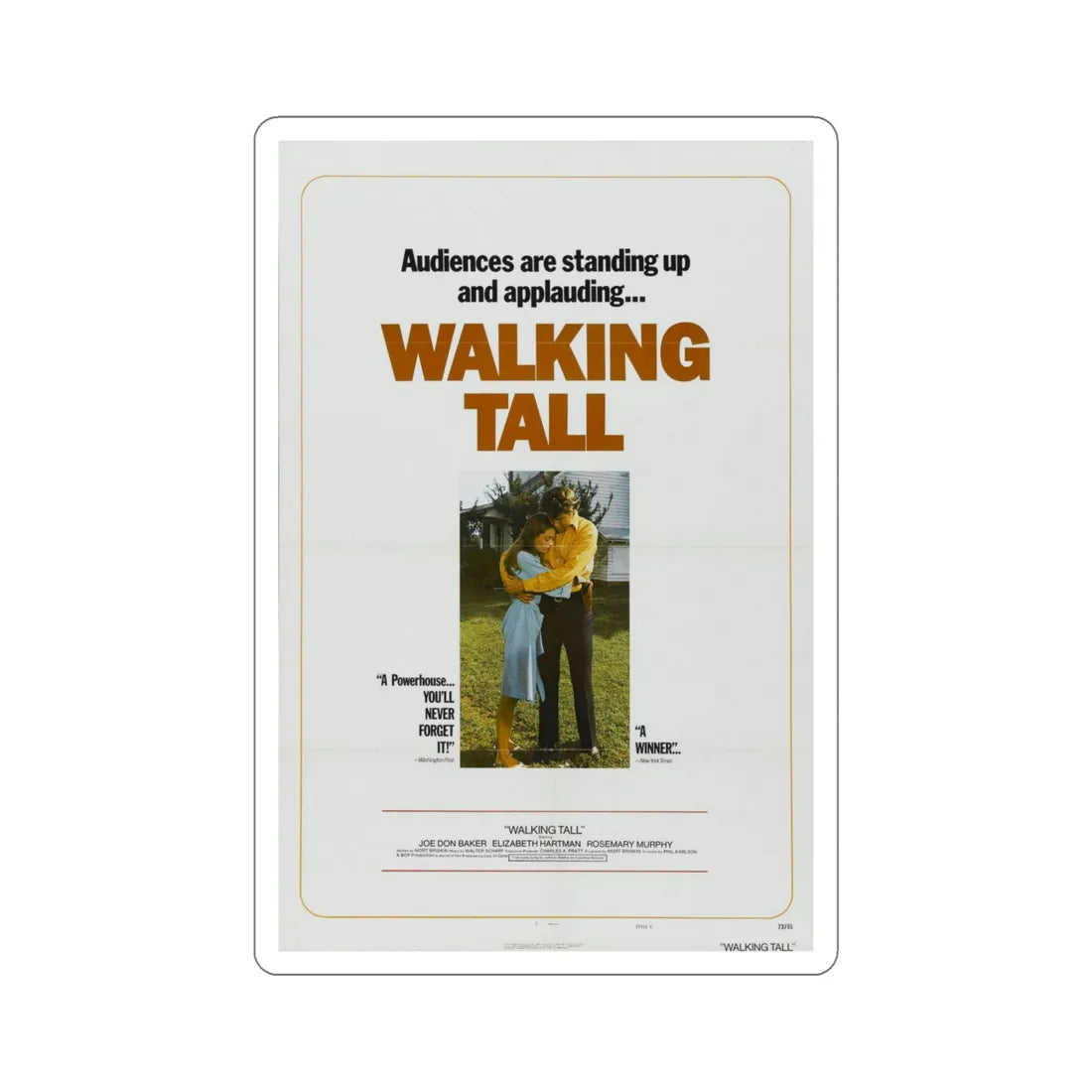 Walking Tall 1973 Movie Poster STICKER Vinyl Die-Cut Decal 5 Inch - The Sticker Space