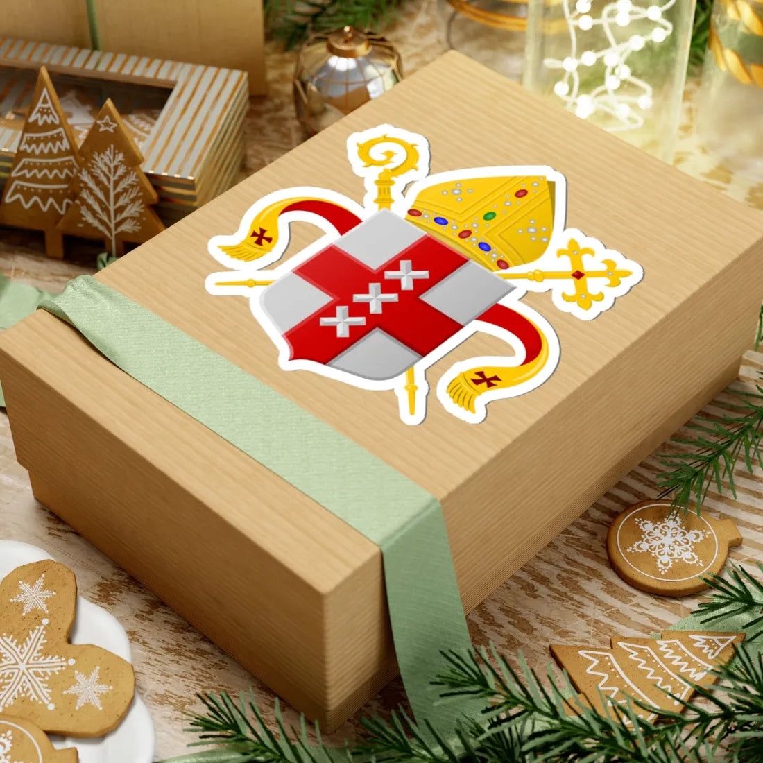 Wapen van Bisdom Amsterdam Haarlem (Netherlands) (Coat of Arms) STICKER Vinyl Kiss-Cut Decal - The Sticker Space