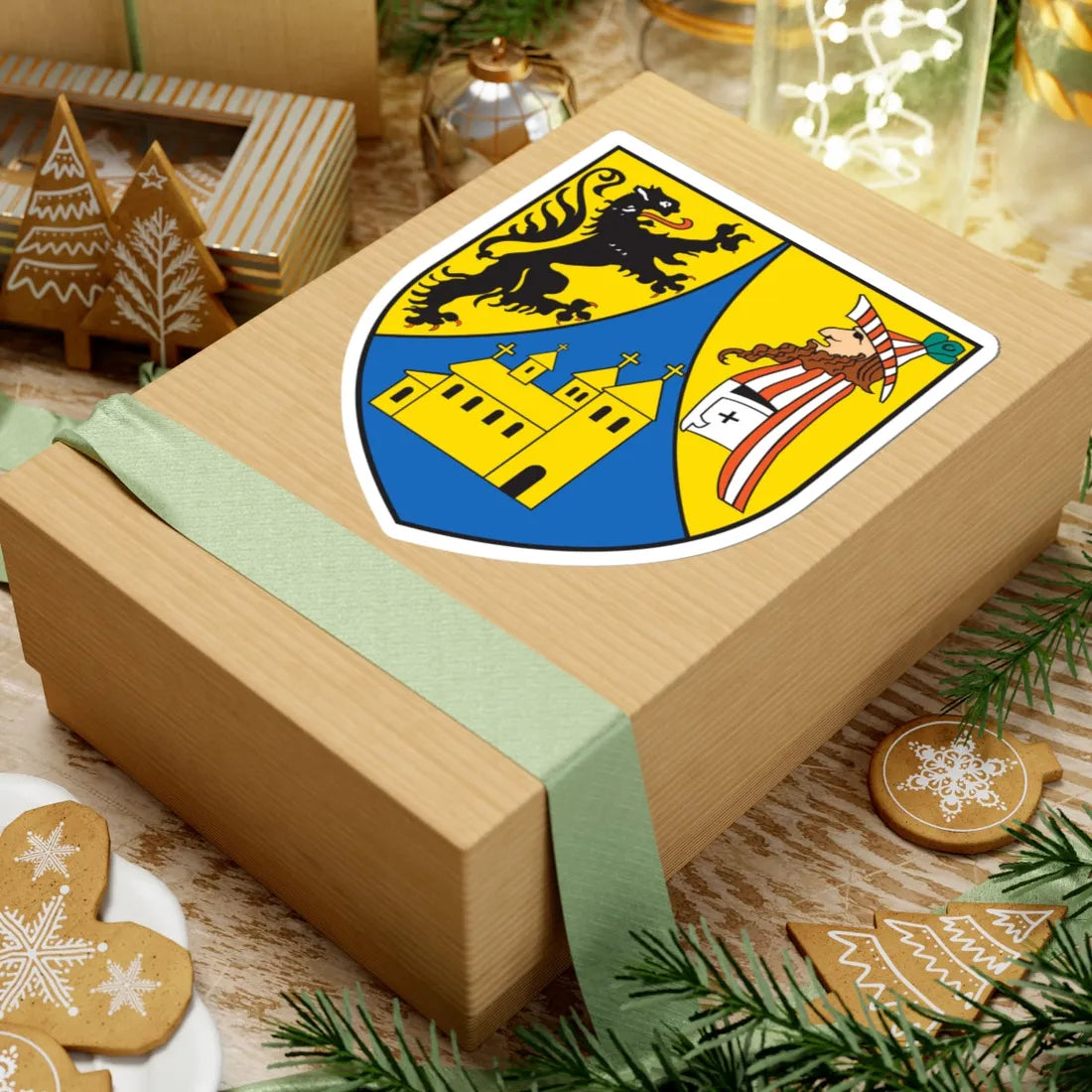 Wappen der Großen Kreisstadt Borna (Germany) (Coat of Arms) STICKER Vinyl Kiss-Cut Decal - The Sticker Space