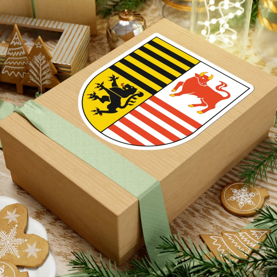 Wappen des Landkreises Elbe-Elster (Germany) (Coat of Arms) STICKER Vinyl Kiss-Cut Decal - The Sticker Space