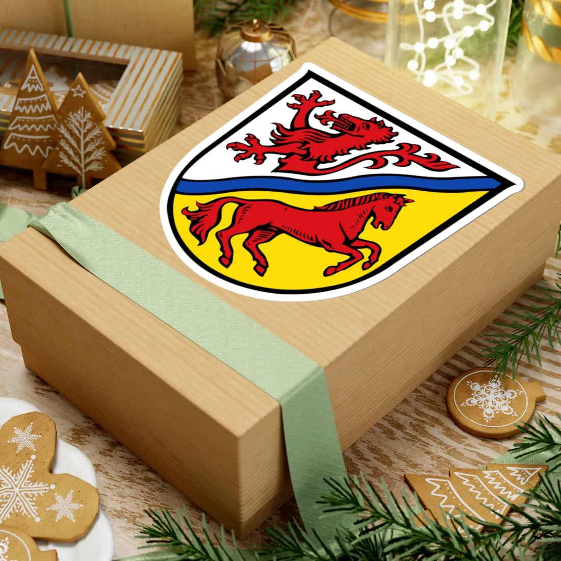 Wappen des Landkreises Rottal-Inn (Germany) (Coat of Arms) STICKER Vinyl Kiss-Cut Decal - The Sticker Space