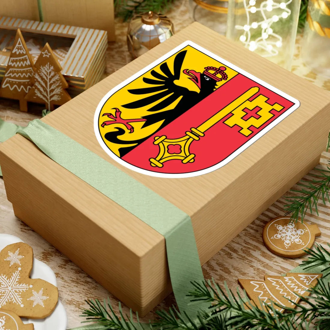 Wappen Genf matt (Switzerland) (Coat of Arms) STICKER Vinyl Kiss-Cut Decal - The Sticker Space