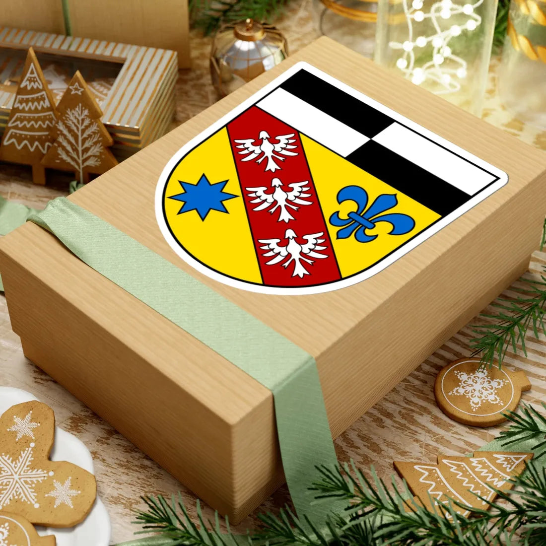 Wappen Landkreis Saarlouis (Germany) (Coat of Arms) STICKER Vinyl Kiss-Cut Decal - The Sticker Space