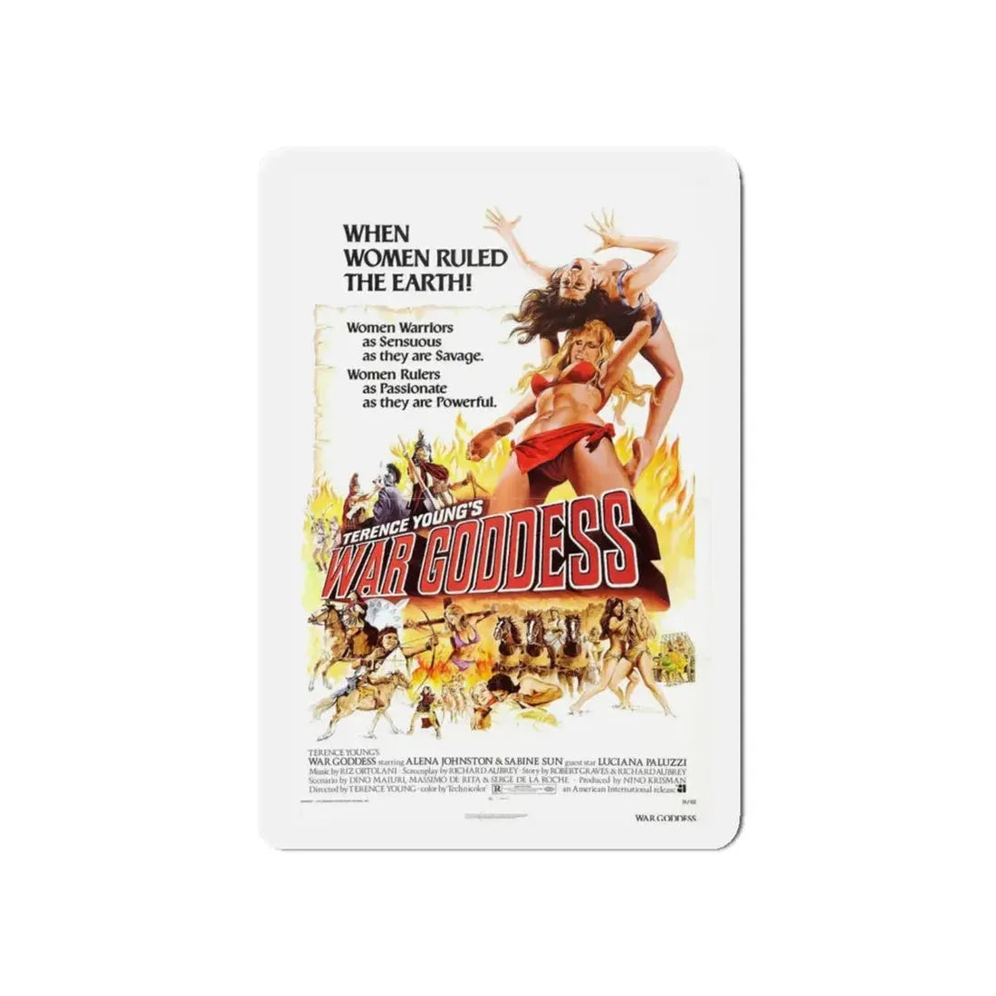 WAR GODDESS 1973 Movie Poster - Refrigerator Magnet 5 Inch Die-Cut - The Sticker Space
