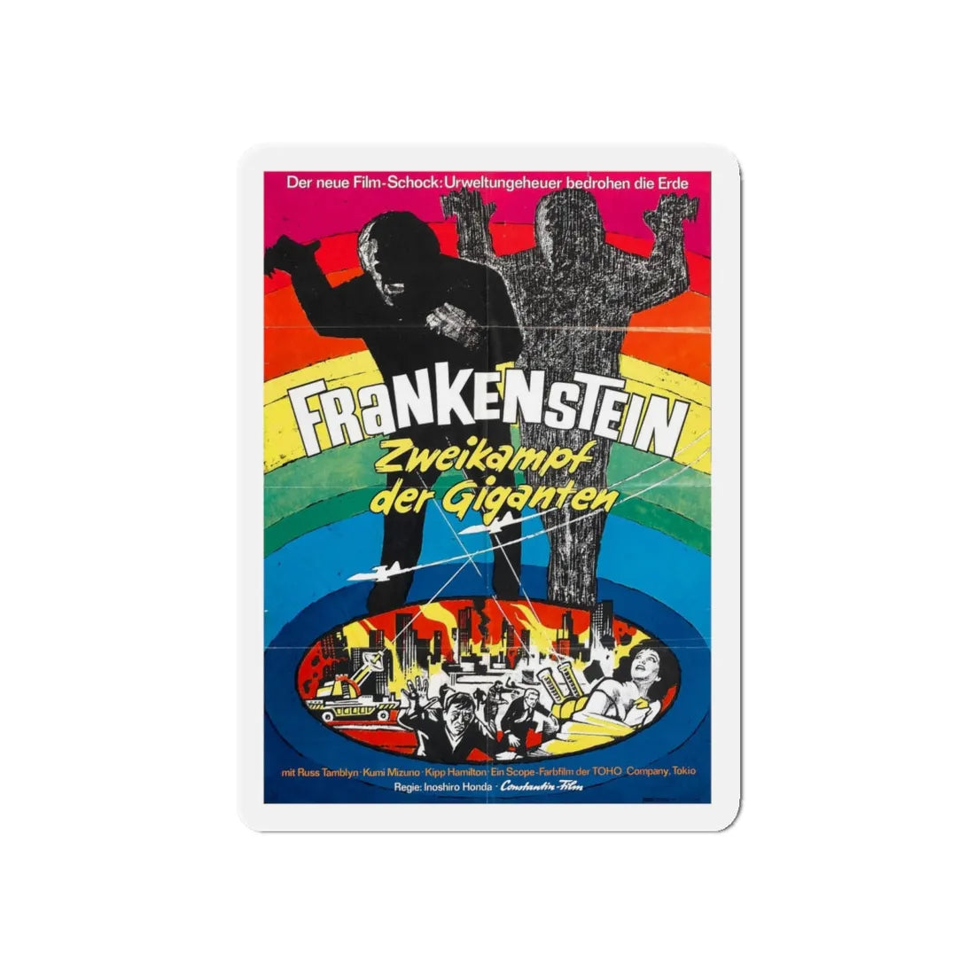 WAR OF THE GARGANTUAS 1966 Movie Poster - Refrigerator Magnet 5 Inch - The Sticker Space