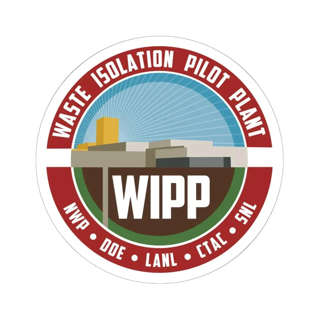 Waste Isolation Pilot Plant - STICKER Vinyl Kiss-Cut Decal 6 Inch White - The Sticker Space