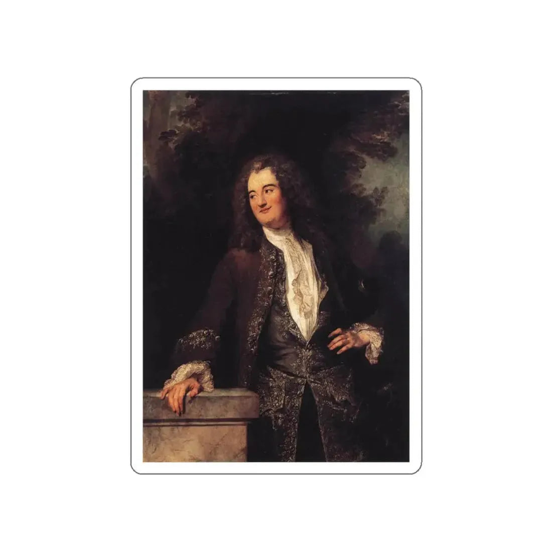 WATTEAU, Jean-Antoine - Portrait of a Gentleman (Artwork) STICKER Vinyl Die-Cut Decal White Die-Cut 6 Inch - The Sticker Space