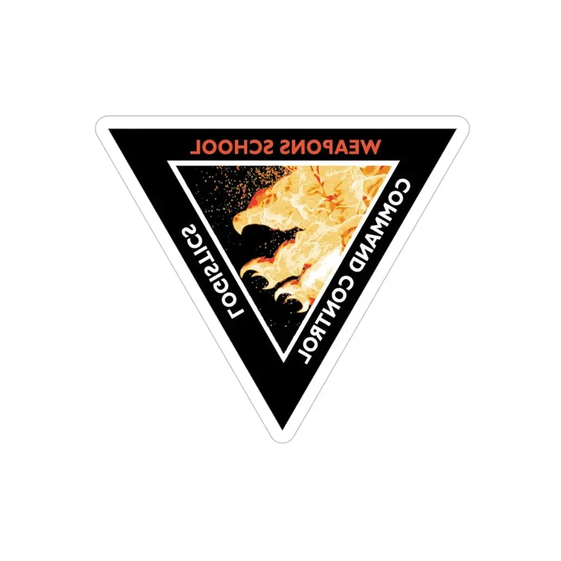 Weapons School Command Control Logistics (U.S. Navy) REVERSE PRINT Transparent Die-Cut STICKER 5 Inch Die-Cut Transparent - The Sticker Space