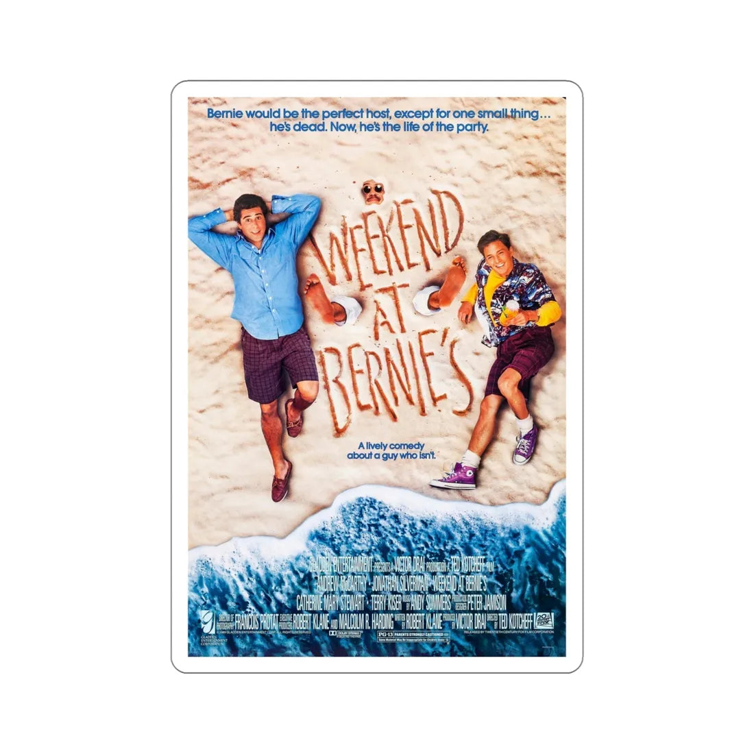 Weekend at Bernie's 1989 Movie Poster STICKER Vinyl Die-Cut Decal 5 Inch - The Sticker Space