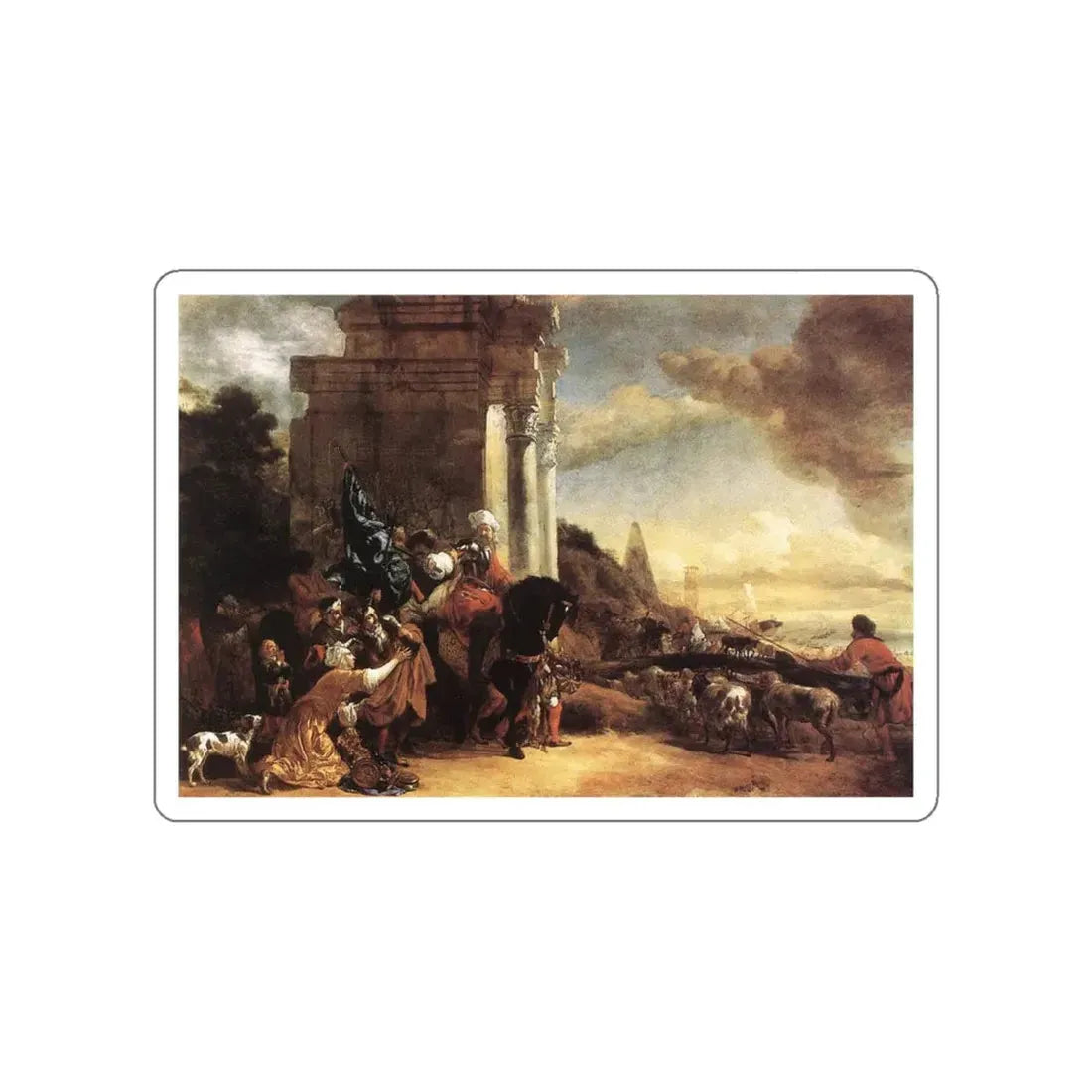 WEENIX, Jan Baptist - Departure of an Oriental Entourage (Artwork) STICKER Vinyl Die-Cut Decal White Die-Cut 6 Inch - The Sticker Space