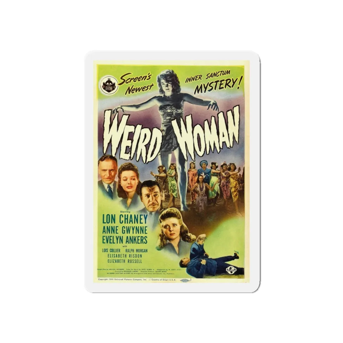 WEIRD WOMAN 1944 Movie Poster - Refrigerator Magnet 5 Inch - The Sticker Space