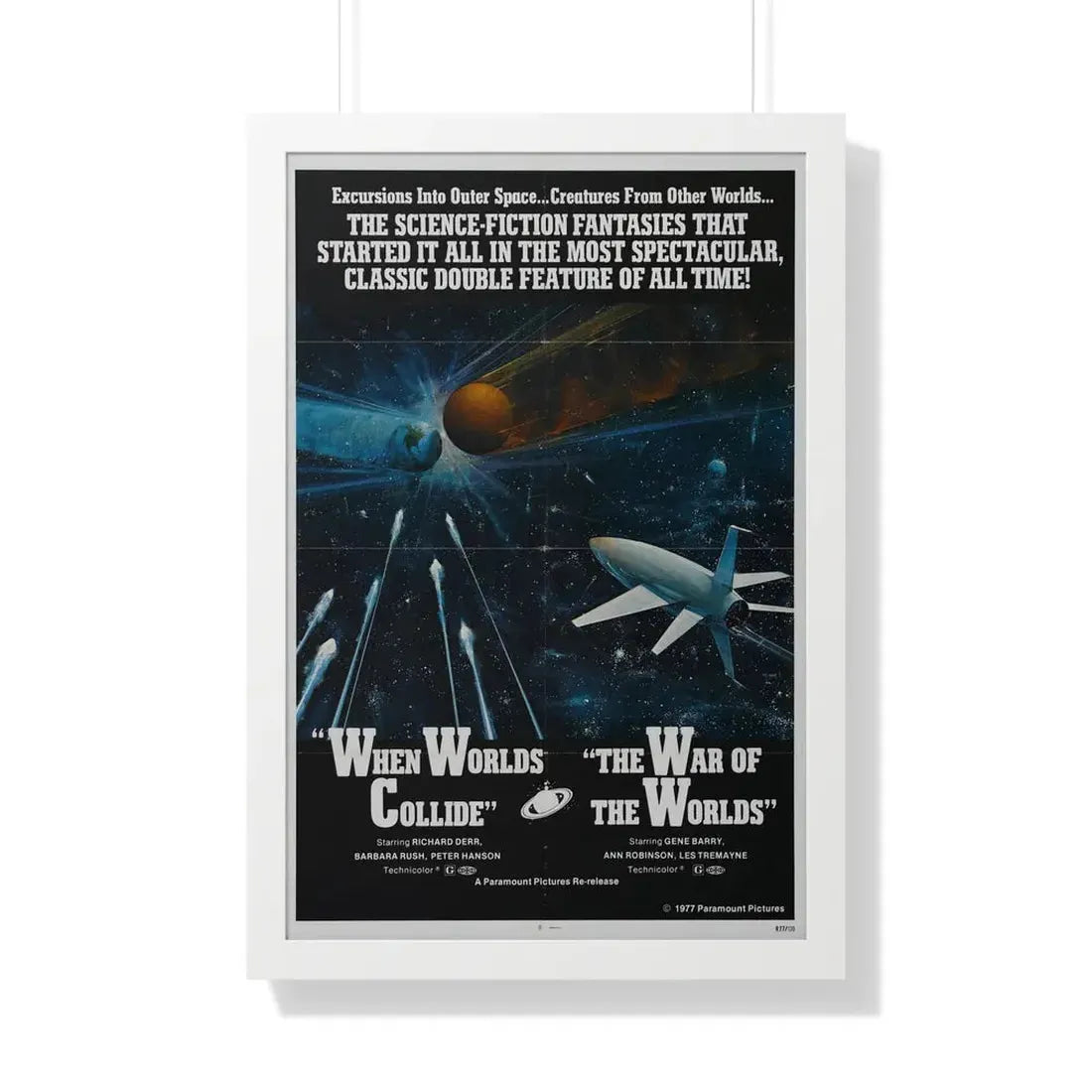 WHEN WORLDS COLLIDE + WAR OF THE WORLDS 1951 - Framed Movie Poster 20" x 30" White - The Sticker Space