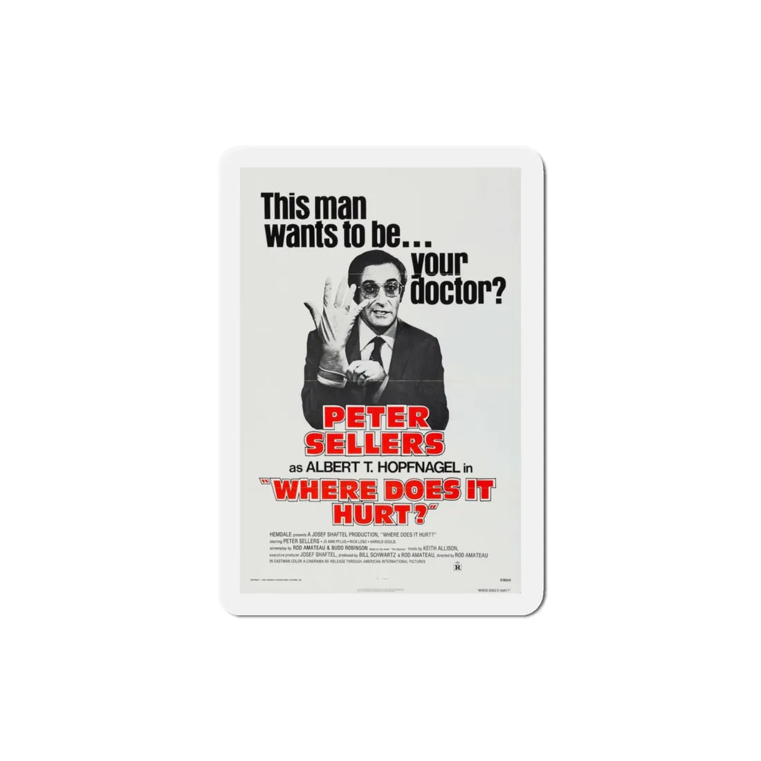 Where Does It Hurt 1972 Movie Poster Refrigerator Magnet 3 Inch - The Sticker Space