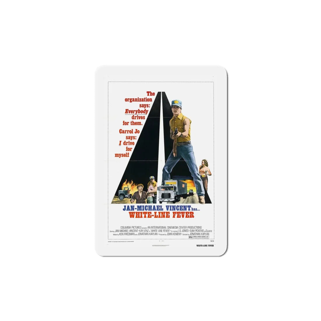 White Line Fever 1975 2 Movie Poster Refrigerator Magnet 5 Inch - The Sticker Space