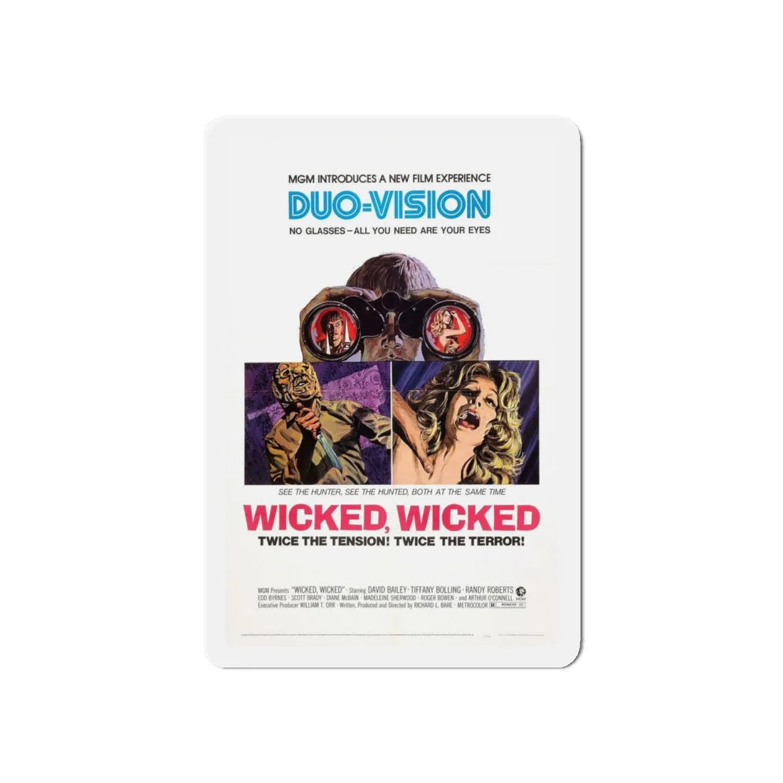 WICKED WICKED 1973 Movie Poster - Refrigerator Magnet 5 Inch - The Sticker Space