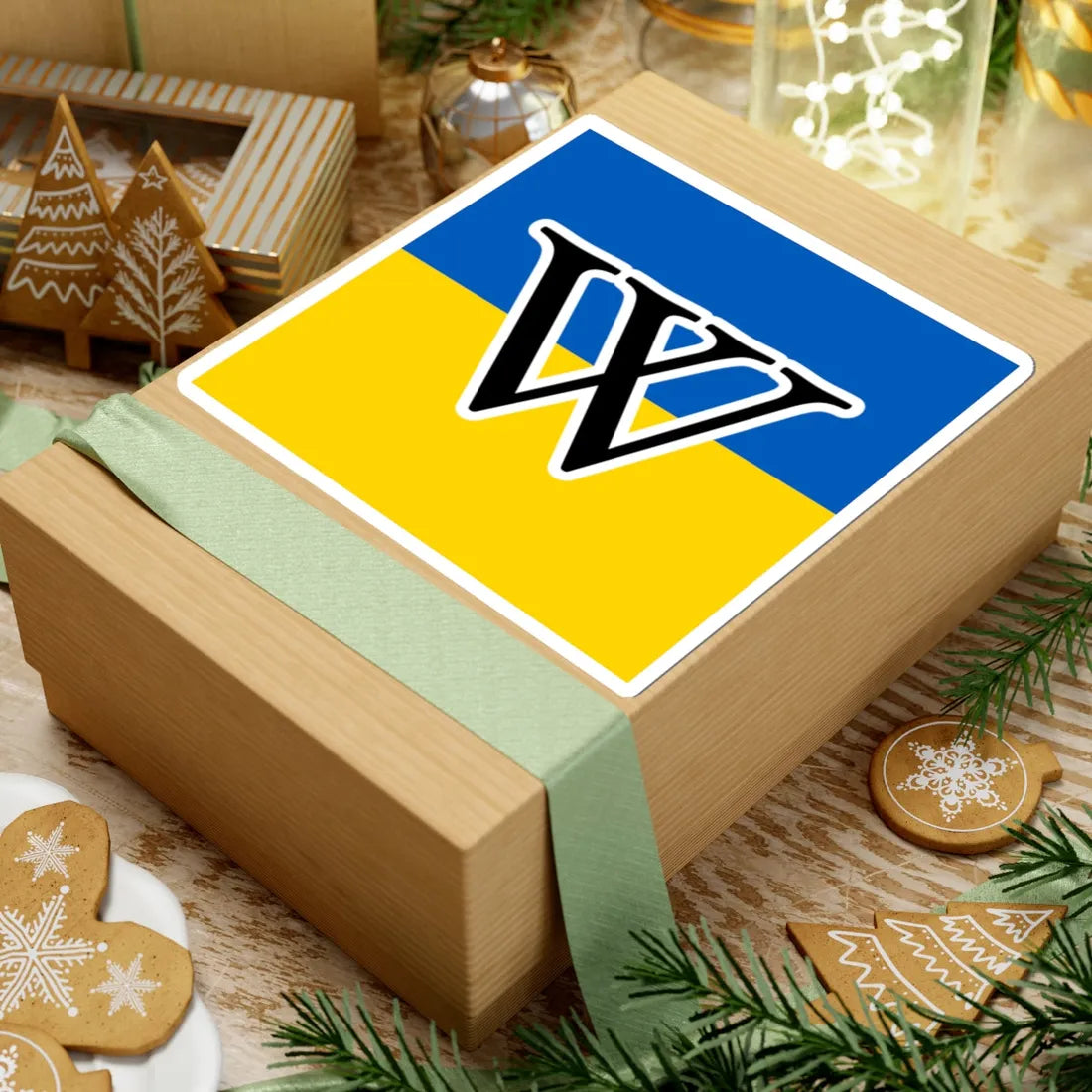 Wikipedias W in Ukraine colors (Ukraine) STICKER Vinyl Kiss-Cut Decal - The Sticker Space