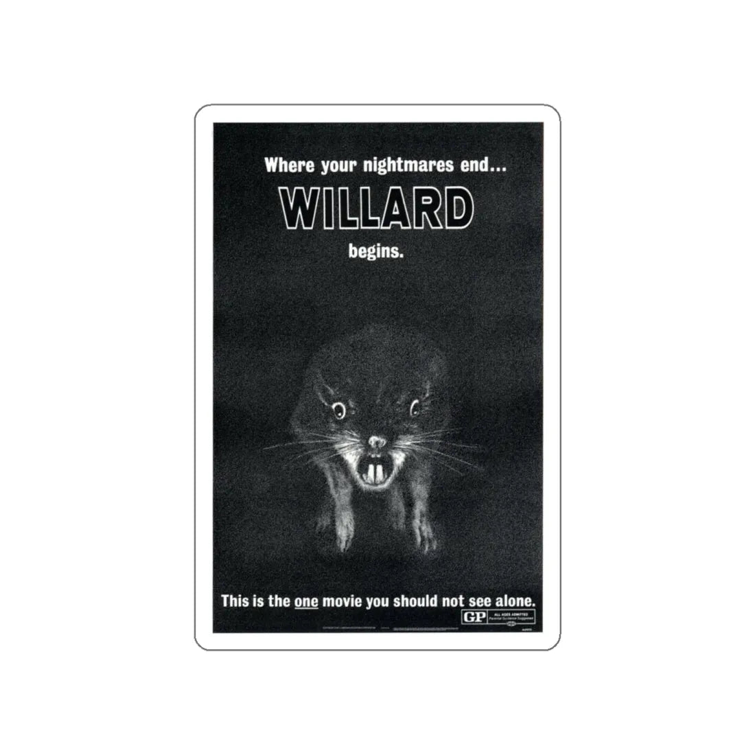 WILLARD (TEASER) 1971 Movie Poster STICKER Vinyl Die-Cut Decal 5 Inch - The Sticker Space