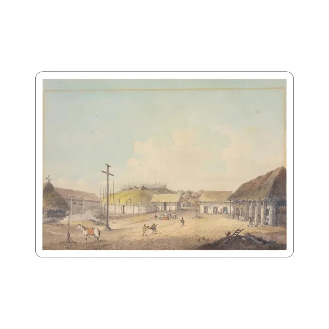 William Alexander Mission of St Carlos (Native Americans in Art) STICKER Vinyl Kiss-Cut Decal 6 Inch White - The Sticker Space