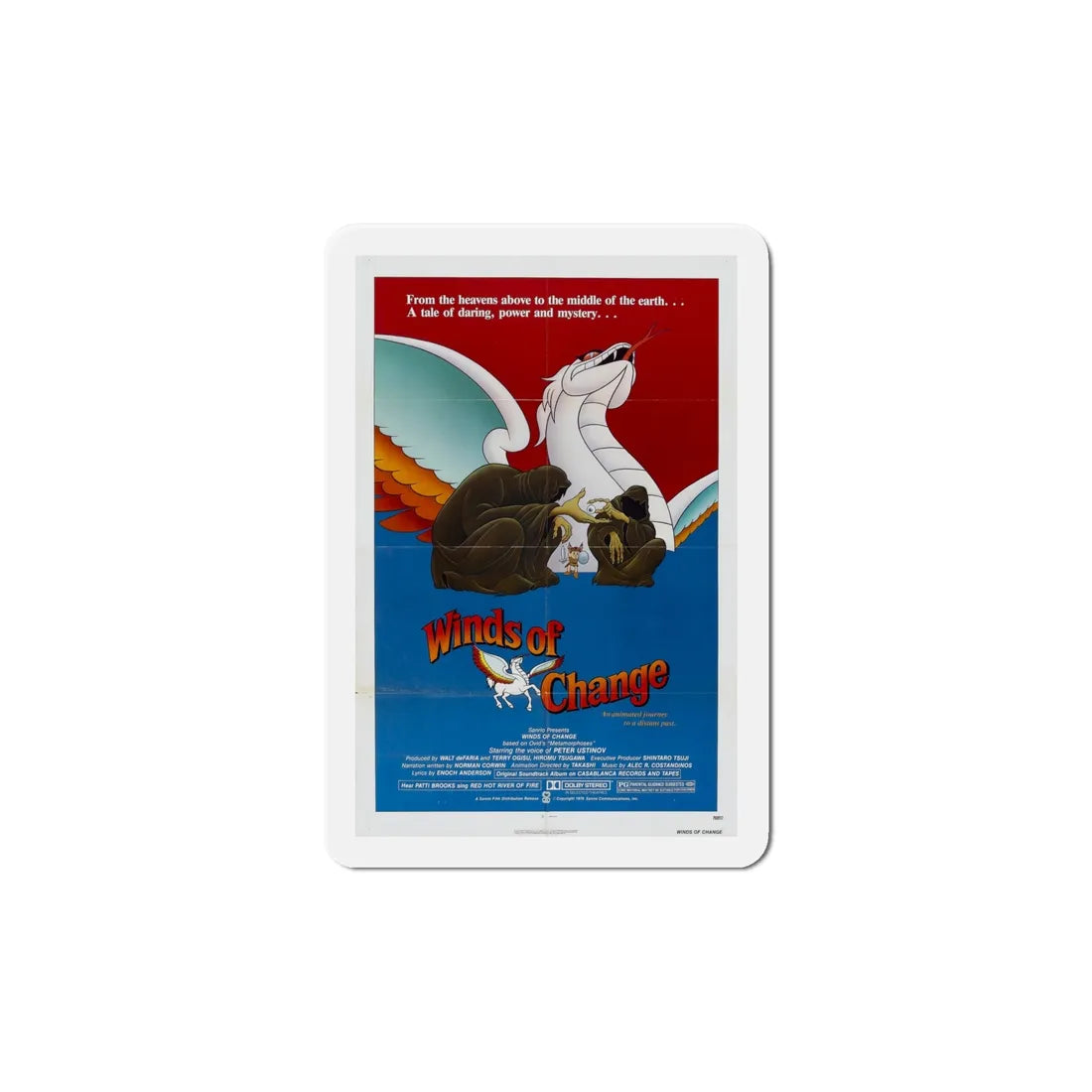 Winds of Change 1978 Movie Poster Refrigerator Magnet 6 Inch - The Sticker Space