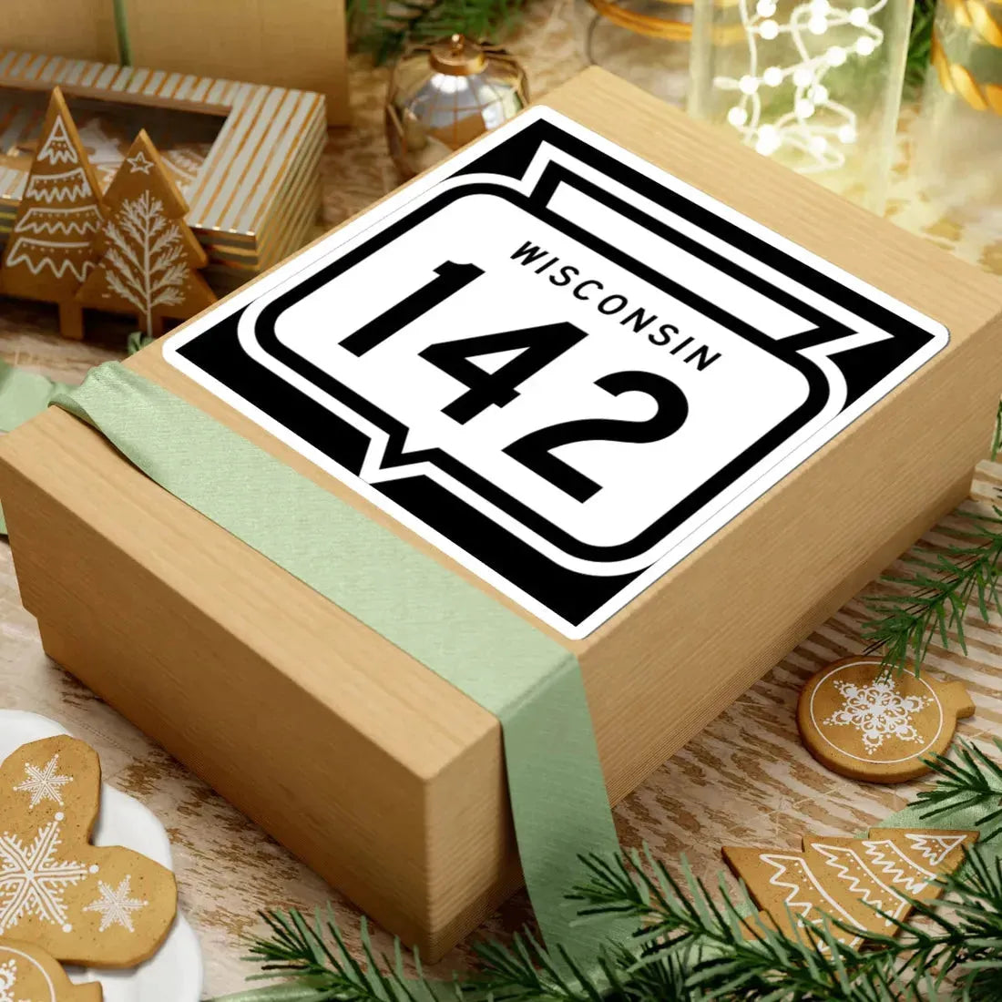 WIS 142 1958 (Wisconsin) (Road Sign) STICKER Vinyl Kiss-Cut Decal - The Sticker Space