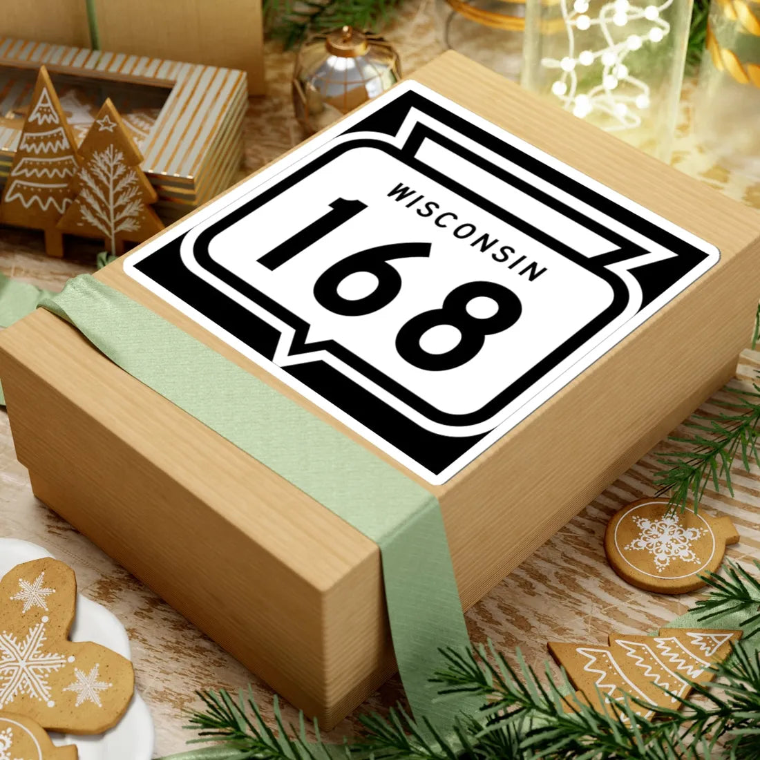 WIS 168 1958 (Wisconsin) (Road Sign) STICKER Vinyl Kiss-Cut Decal - The Sticker Space