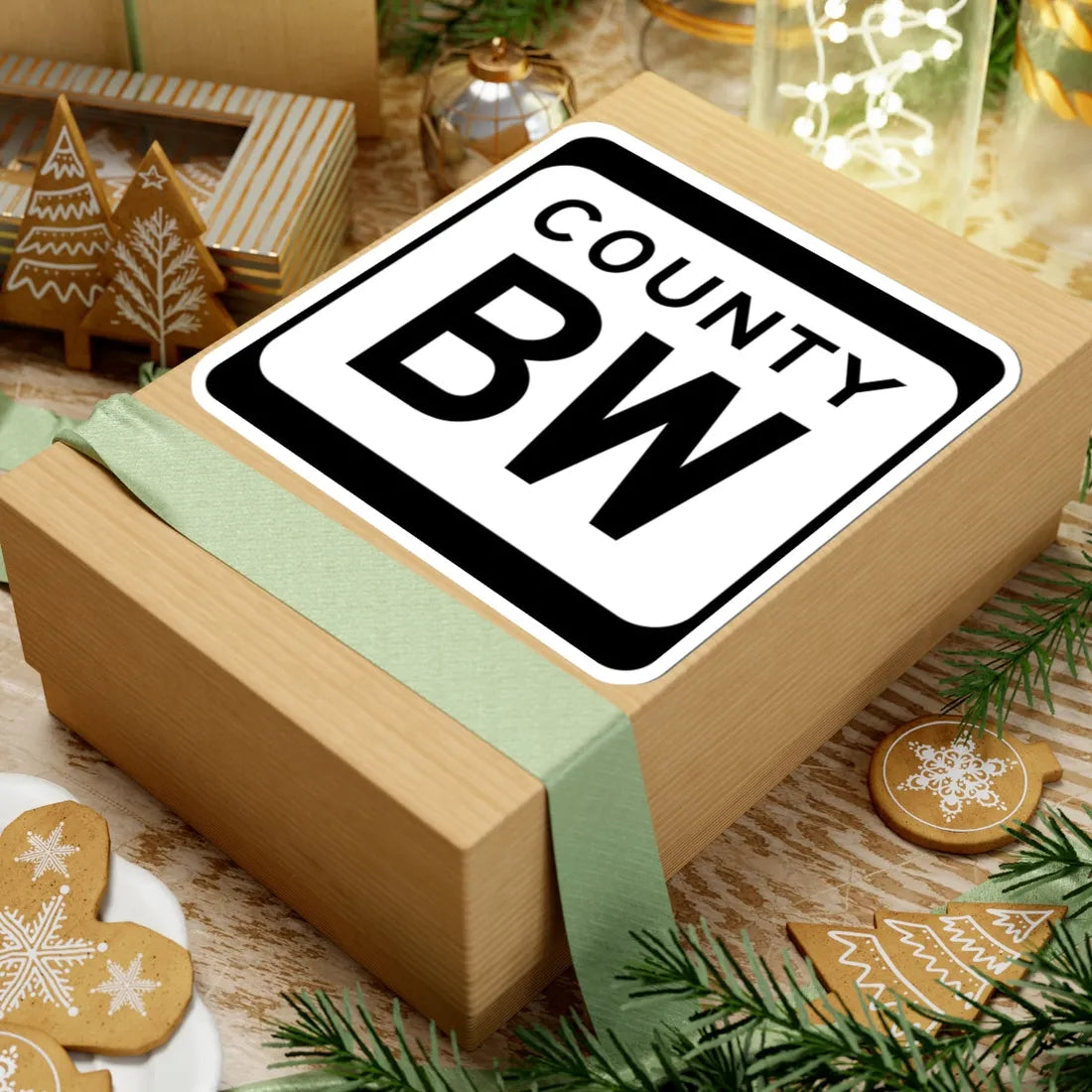 WIS County BW (Wisconsin) (Road Sign) STICKER Vinyl Kiss-Cut Decal - The Sticker Space