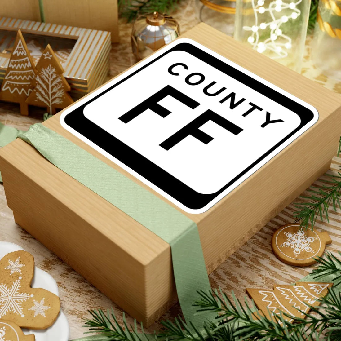 WIS County FF (Wisconsin) (Road Sign) STICKER Vinyl Kiss-Cut Decal - The Sticker Space