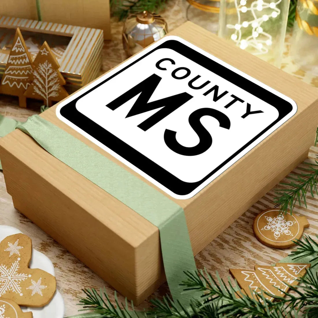 WIS County MS (Wisconsin) (Road Sign) STICKER Vinyl Kiss-Cut Decal - The Sticker Space