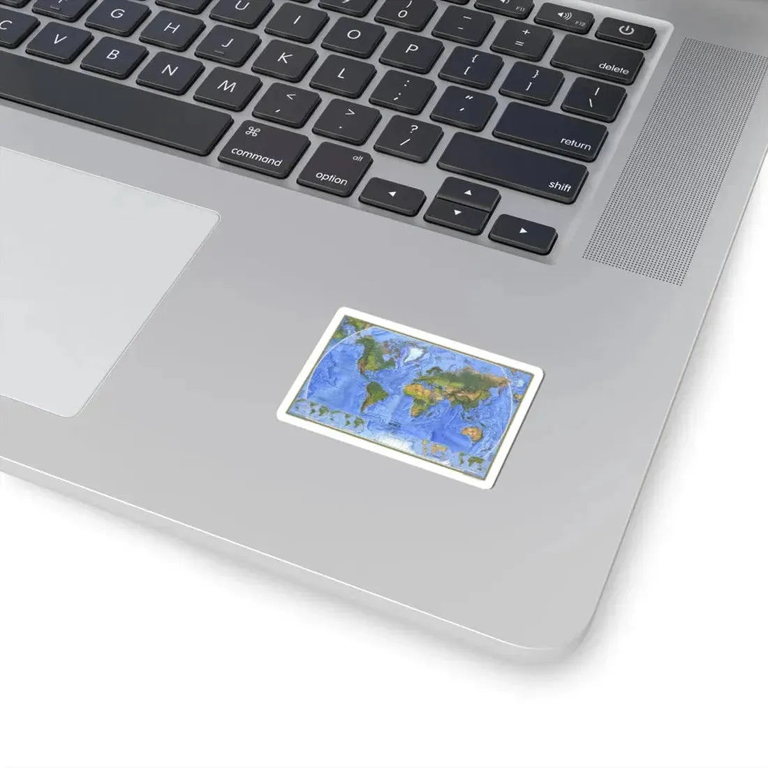 World Map - The Physical World (1975) (Map) STICKER Vinyl Kiss-Cut Decal - The Sticker Space