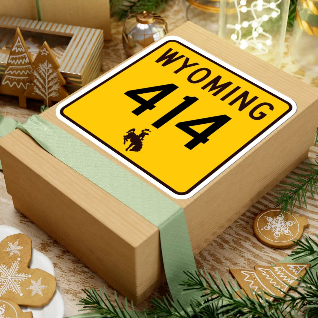 WY-414 (Wyoming) (Road Sign) STICKER Vinyl Kiss-Cut Decal - The Sticker Space