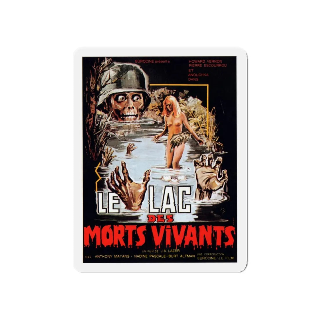 ZOMBIE LAKE 1981 Movie Poster - Refrigerator Magnet 5 Inch - The Sticker Space