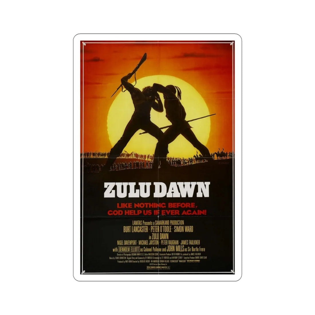 Zulu Dawn 1979 Movie Poster STICKER Vinyl Die-Cut Decal 5 Inch - The Sticker Space