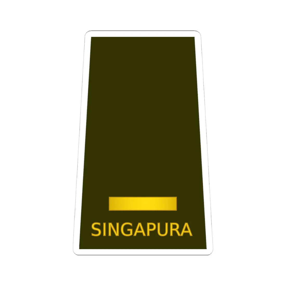 01 RSA OF01a (Singapore) (Military Rank) STICKER Vinyl Kiss-Cut Decal 4 Inch White - The Sticker Space