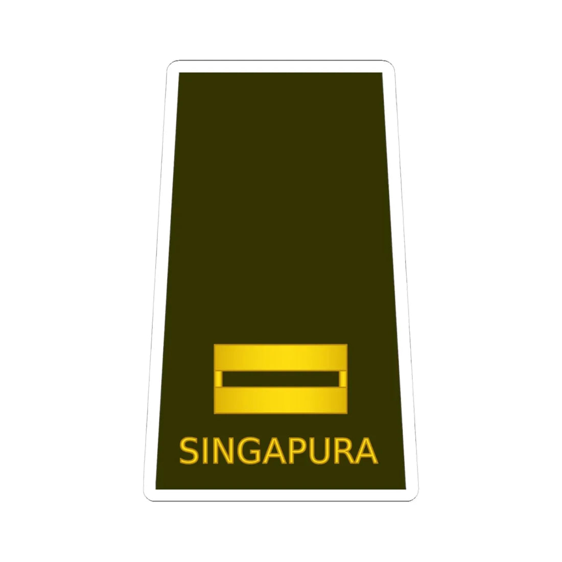 02 RSA OF01b (Singapore) (Military Rank) STICKER Vinyl Kiss-Cut Decal 4 Inch White - The Sticker Space