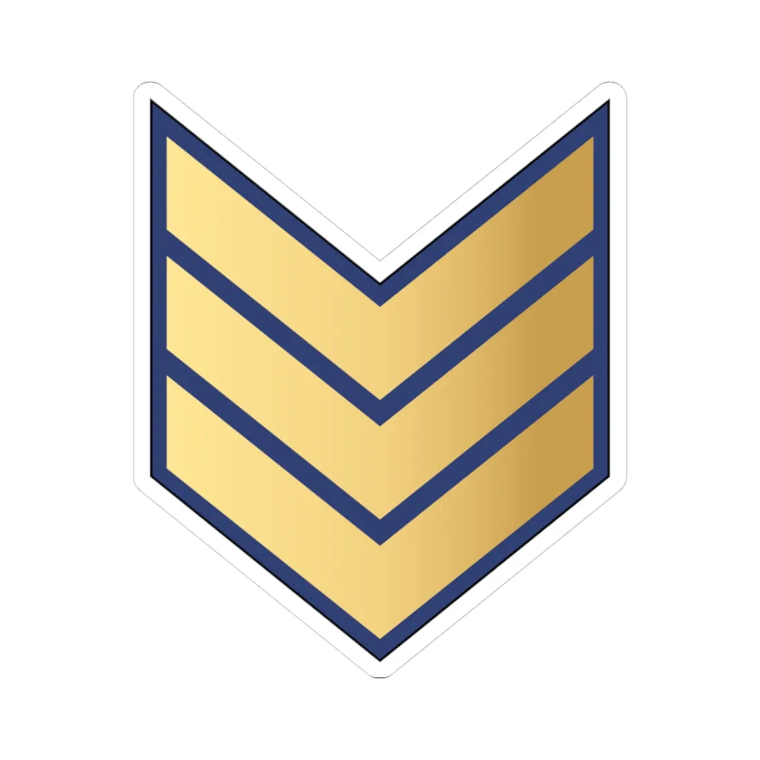 03. KAF SGT (Kuwait) (Military Rank) STICKER Vinyl Kiss-Cut Decal 3 Inch White - The Sticker Space