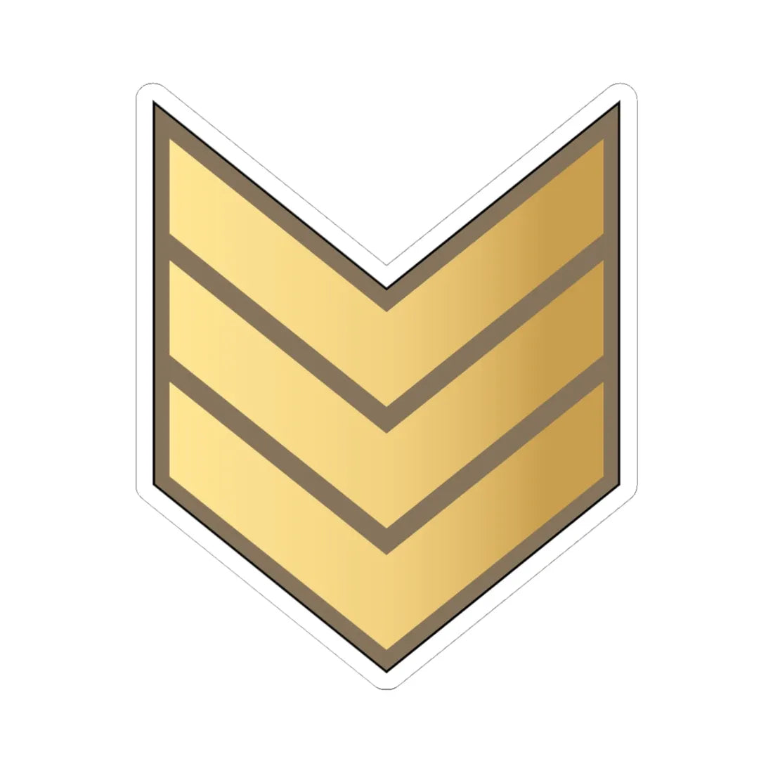 03. KLF SGT (Kuwait) (Military Rank) STICKER Vinyl Kiss-Cut Decal 4 Inch White - The Sticker Space