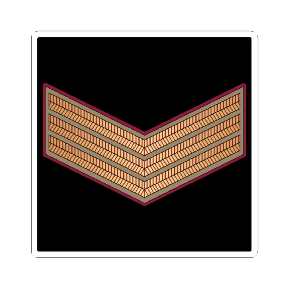 03. QENF SGT (Qatar) (Military Rank) STICKER Vinyl Kiss-Cut Decal 2 Inch White - The Sticker Space