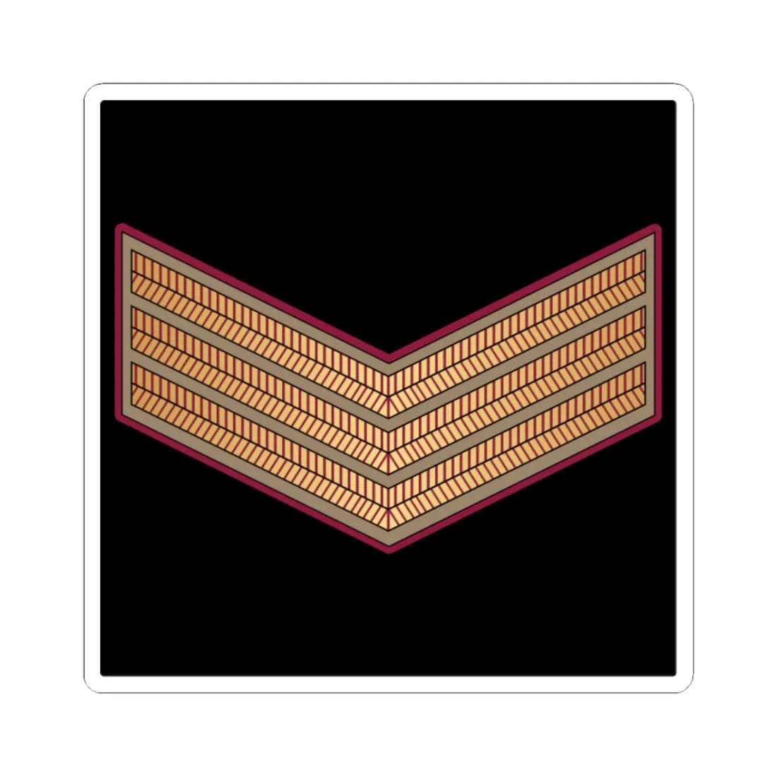 03. QENF SGT (Qatar) (Military Rank) STICKER Vinyl Kiss-Cut Decal 3 Inch White - The Sticker Space