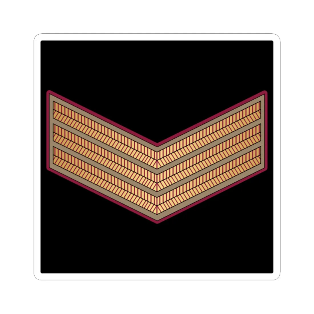 03. QENF SGT (Qatar) (Military Rank) STICKER Vinyl Kiss-Cut Decal 4 Inch White - The Sticker Space