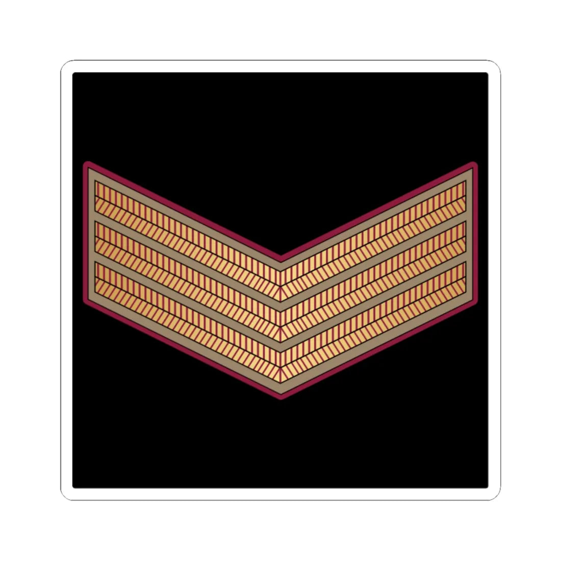 03. QENF SGT (Qatar) (Military Rank) STICKER Vinyl Kiss-Cut Decal 6 Inch White - The Sticker Space