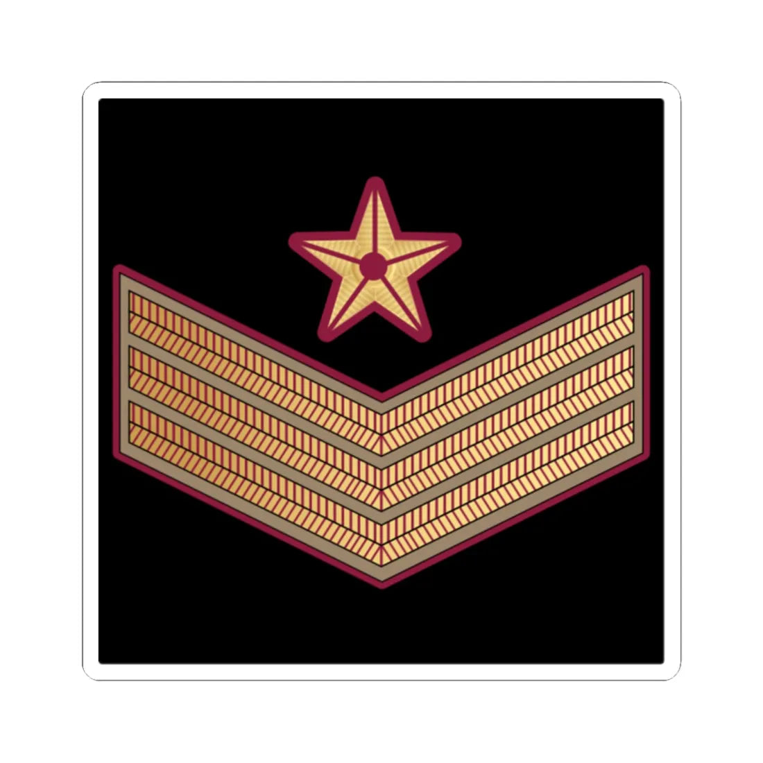04. QENF SSG (Qatar) (Military Rank) STICKER Vinyl Kiss-Cut Decal 2 Inch White - The Sticker Space