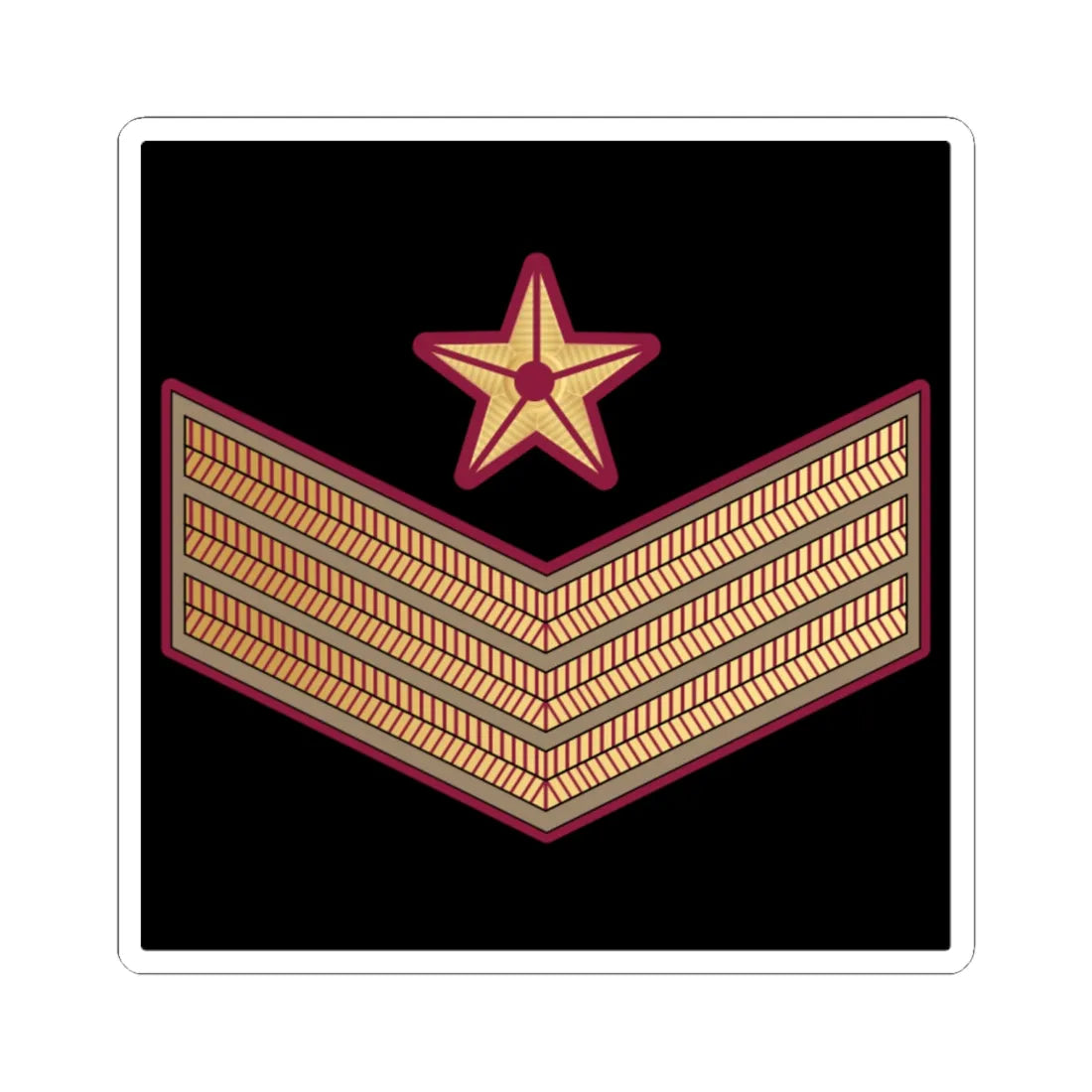 04. QENF SSG (Qatar) (Military Rank) STICKER Vinyl Kiss-Cut Decal 6 Inch White - The Sticker Space